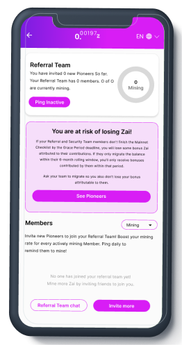 Zai App Secondary Screen